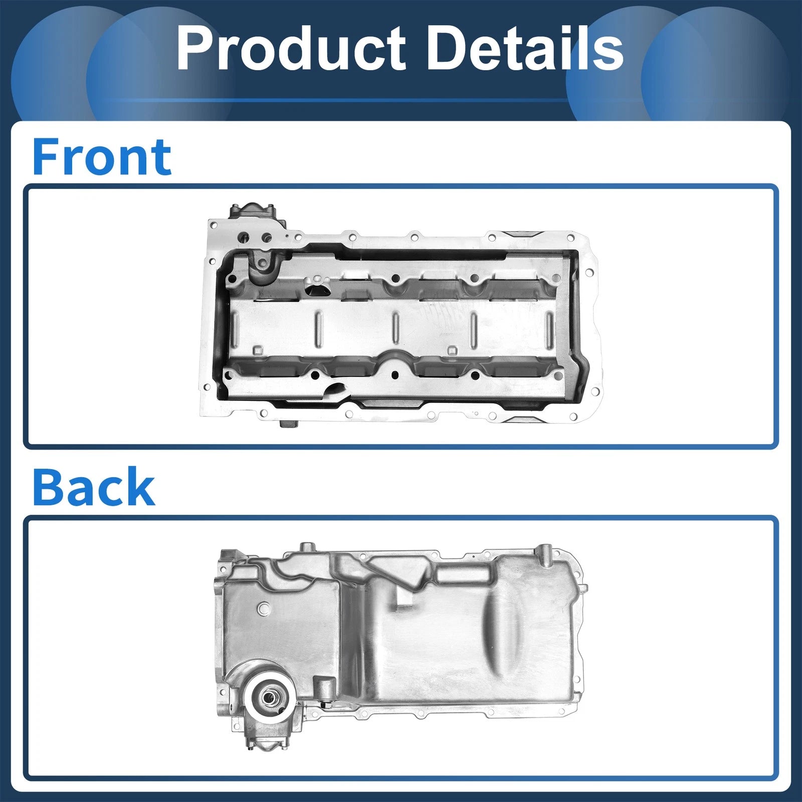 1 Pc Engine Oil Pan for Chevrolet Camaro (1967–1987) No.19212593 Aluminum