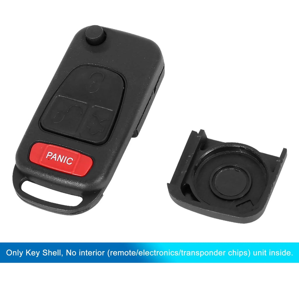 Key Shell Case 2107601306 for Mercedes-Benz (4 Button, Black)