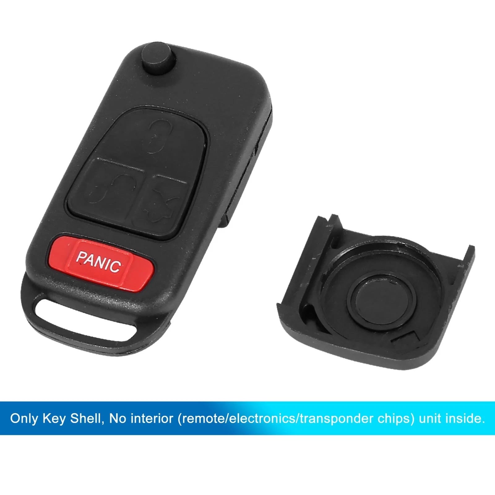 Key Shell Case 2107601306 for Mercedes-Benz (4 Button, Black)