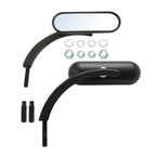 Black Mini Oval Rear View Mirrors for Harley Touring Softail Sportster Dyna