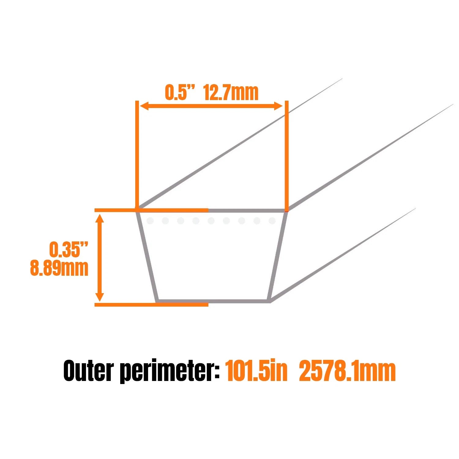Deck Belt for Craftsman 598559101 532429636 429636 (1/2" X 101.5")