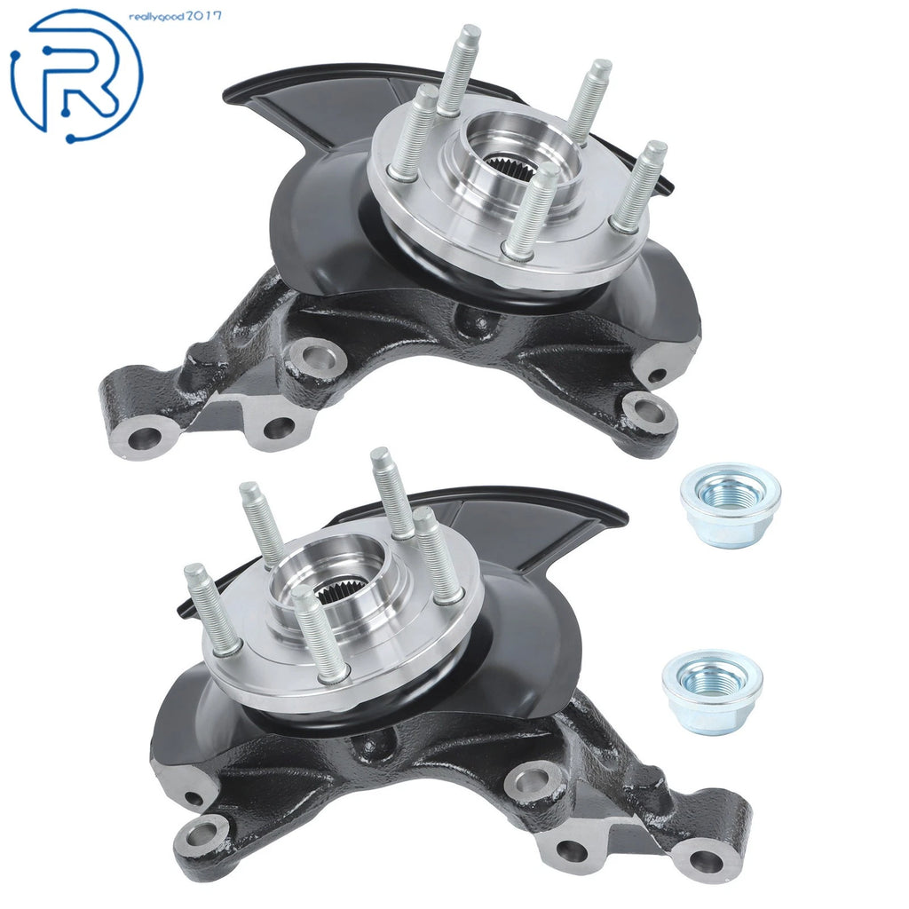 2X Front Wheel Hub Bearing Steering Knuckle Assembly for Ford Edge (2011–2014)