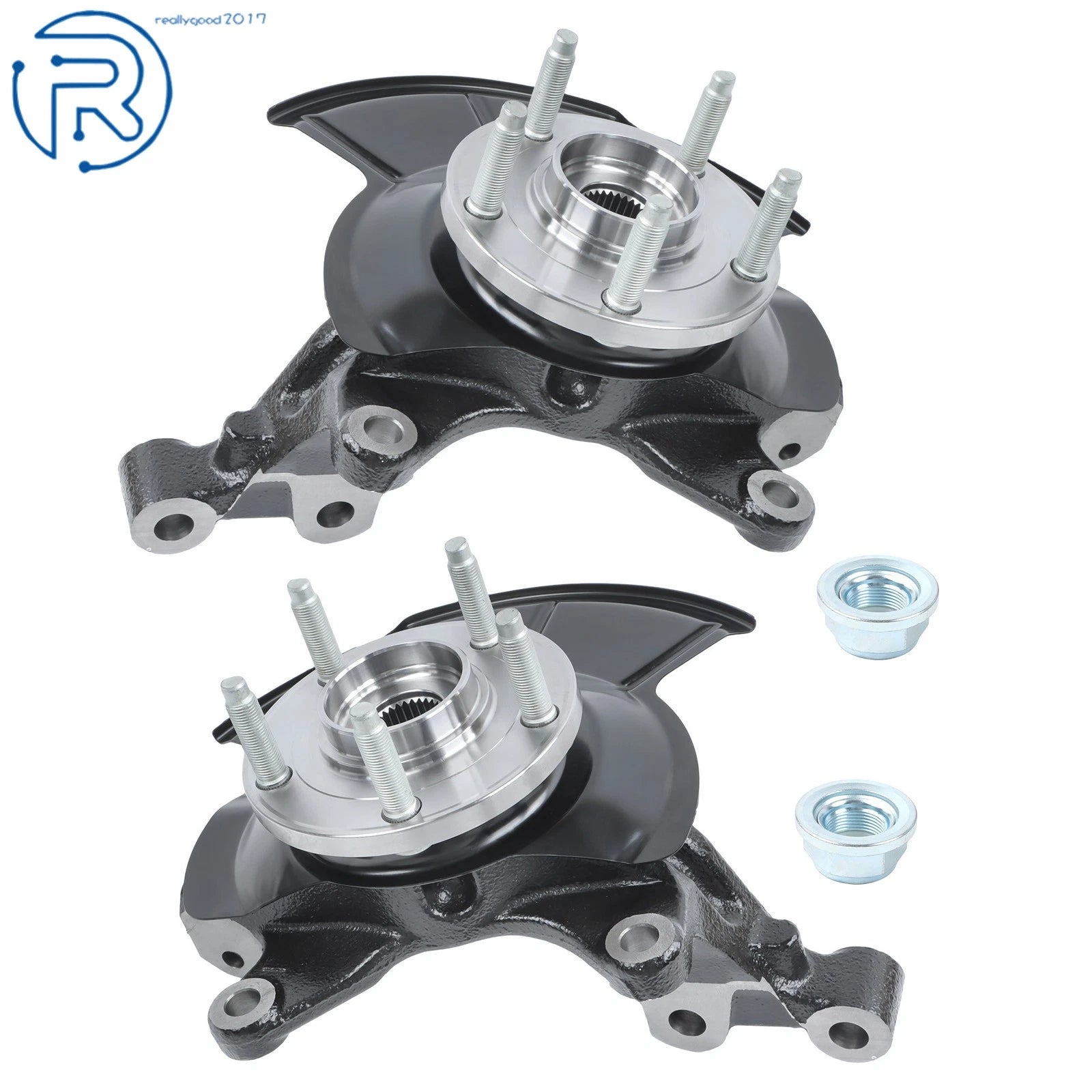 2X Front Wheel Hub Bearing Steering Knuckle Assembly for Ford Edge (2011–2014)