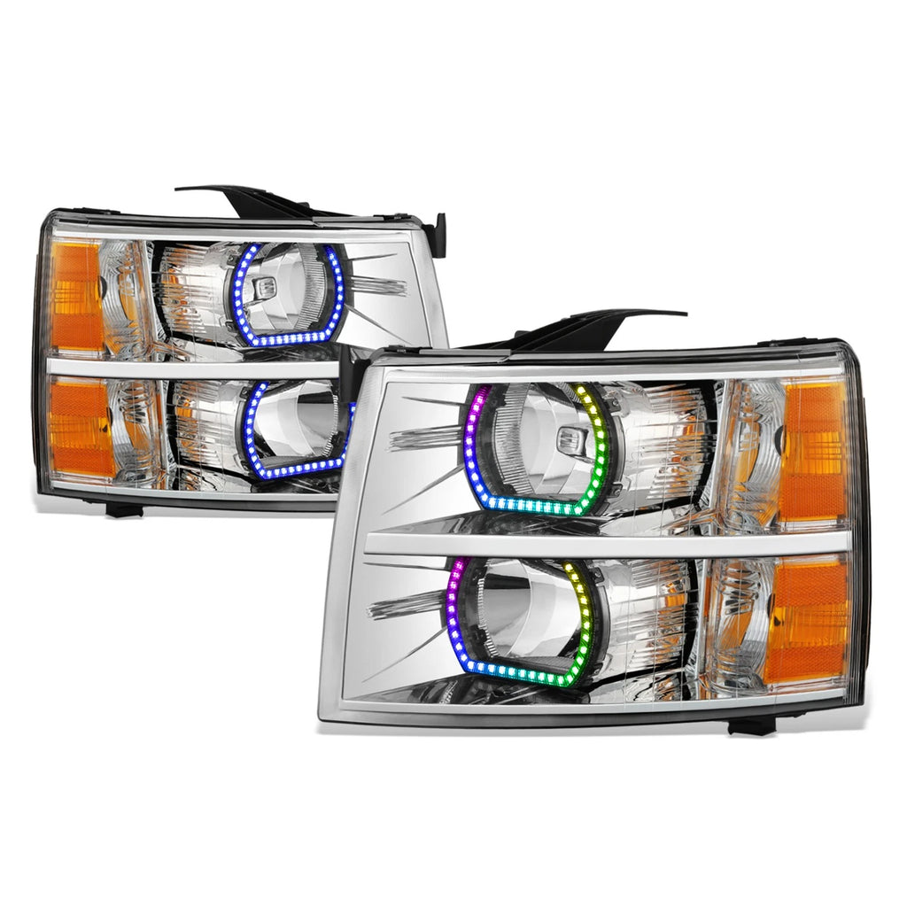 Headlight Lamps for Ford Super Duty (2017–2019) Black Housing Amber Corner