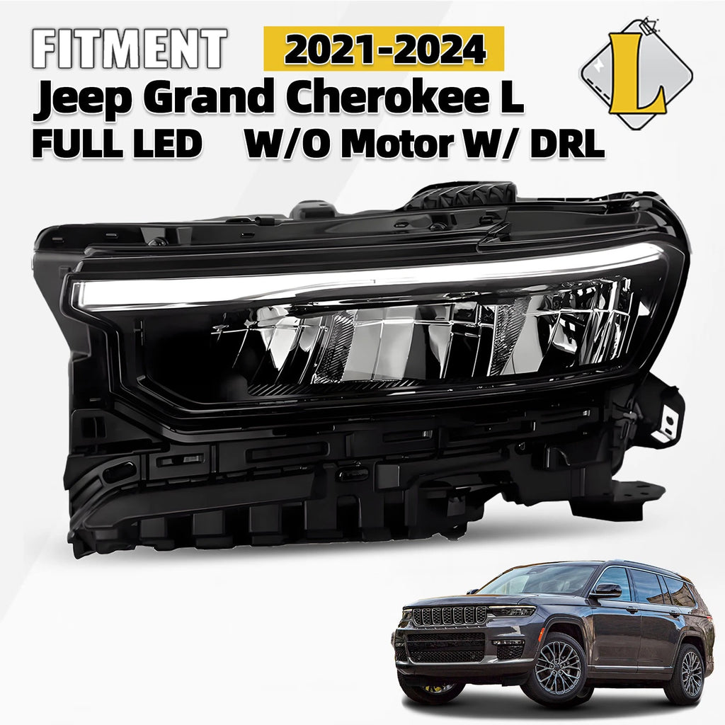 Full LED Headlight for Jeep Grand Cherokee L (2021–2024) DRL w/o module