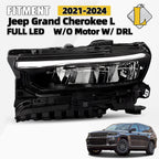 Full LED Headlight for Jeep Grand Cherokee L (2021–2024) DRL w/o module
