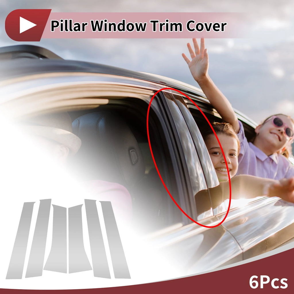 6Pcs Door Pillar Window Trim for Mitsubishi Xpander (2017–2023) Chrome