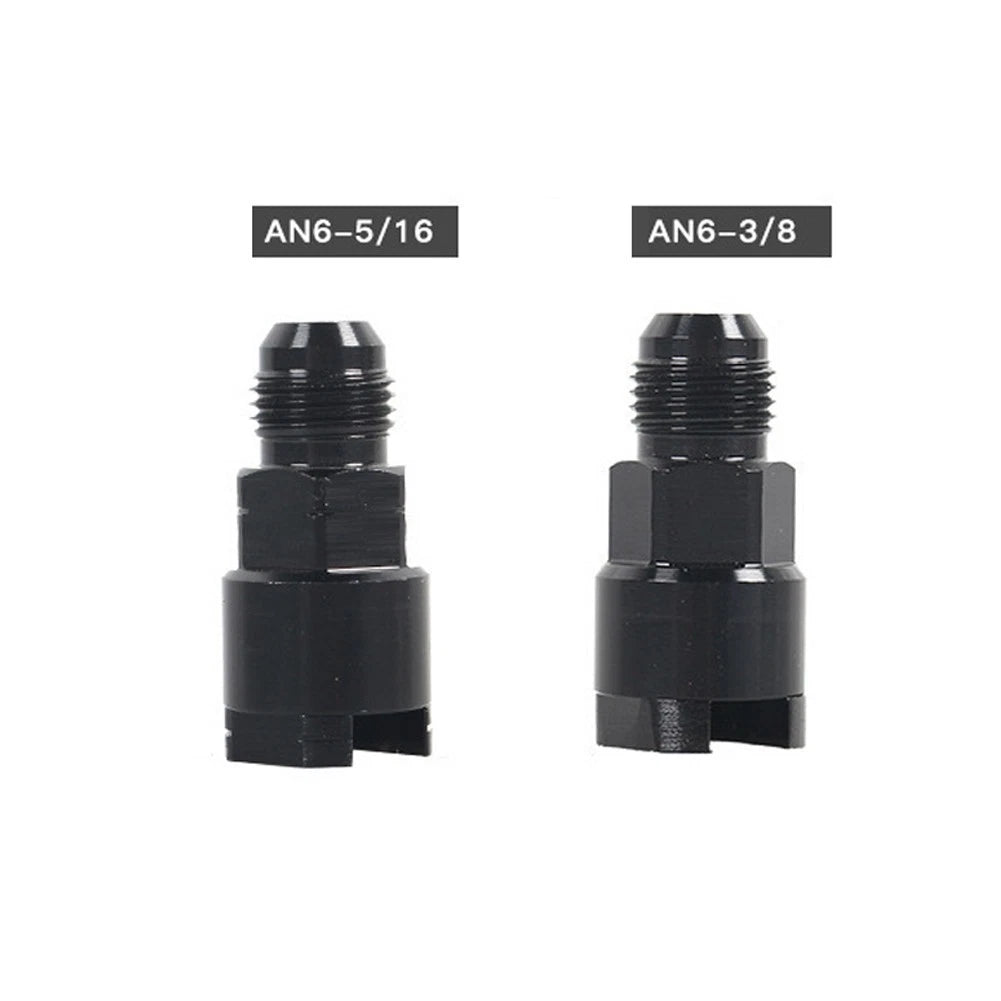 Set of 2 Aluminum 6AN Quick Connect Fuel Adapters for EFI 3/8 5/16