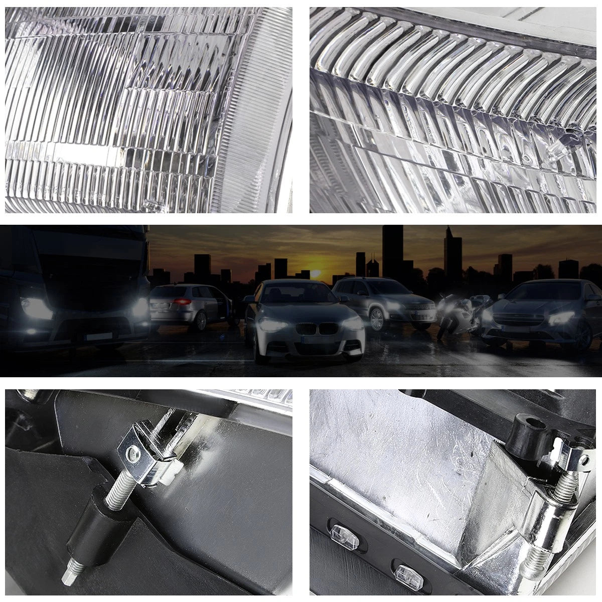 Direct Replacement Headlight for Dodge Ram 1500-3500 (1994–2002) Chrome Housing