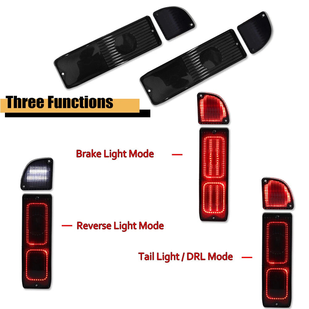 Set of 4 Smoke LED Taillamps for 67-72 Chevy GMC Pickup Truck