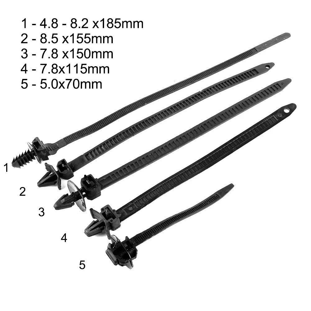 100x Nylon Tie Wraps for Universal Use (Cable Fasteners)
