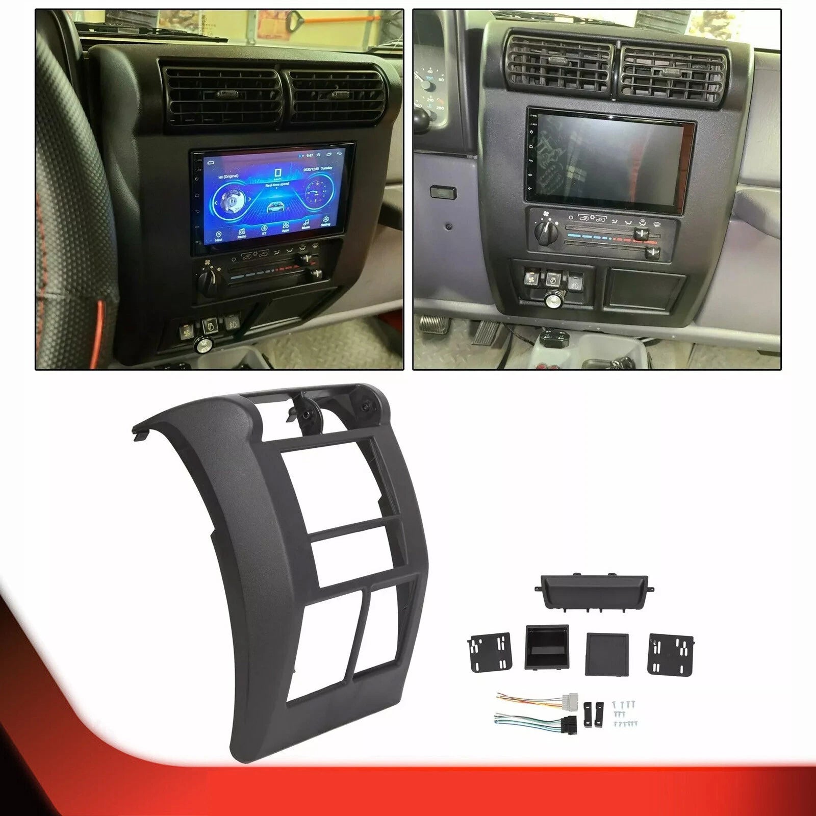Double Din Dash Bezel for Jeep Wrangler TJ (1997–2002)