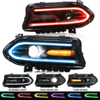 RGB Dual Headlights LED Halogen for Dodge Charger (2015–2023)