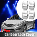 Set of 4 Car Door Lock Latch Covers for Hyundai Kia  Silver Tone