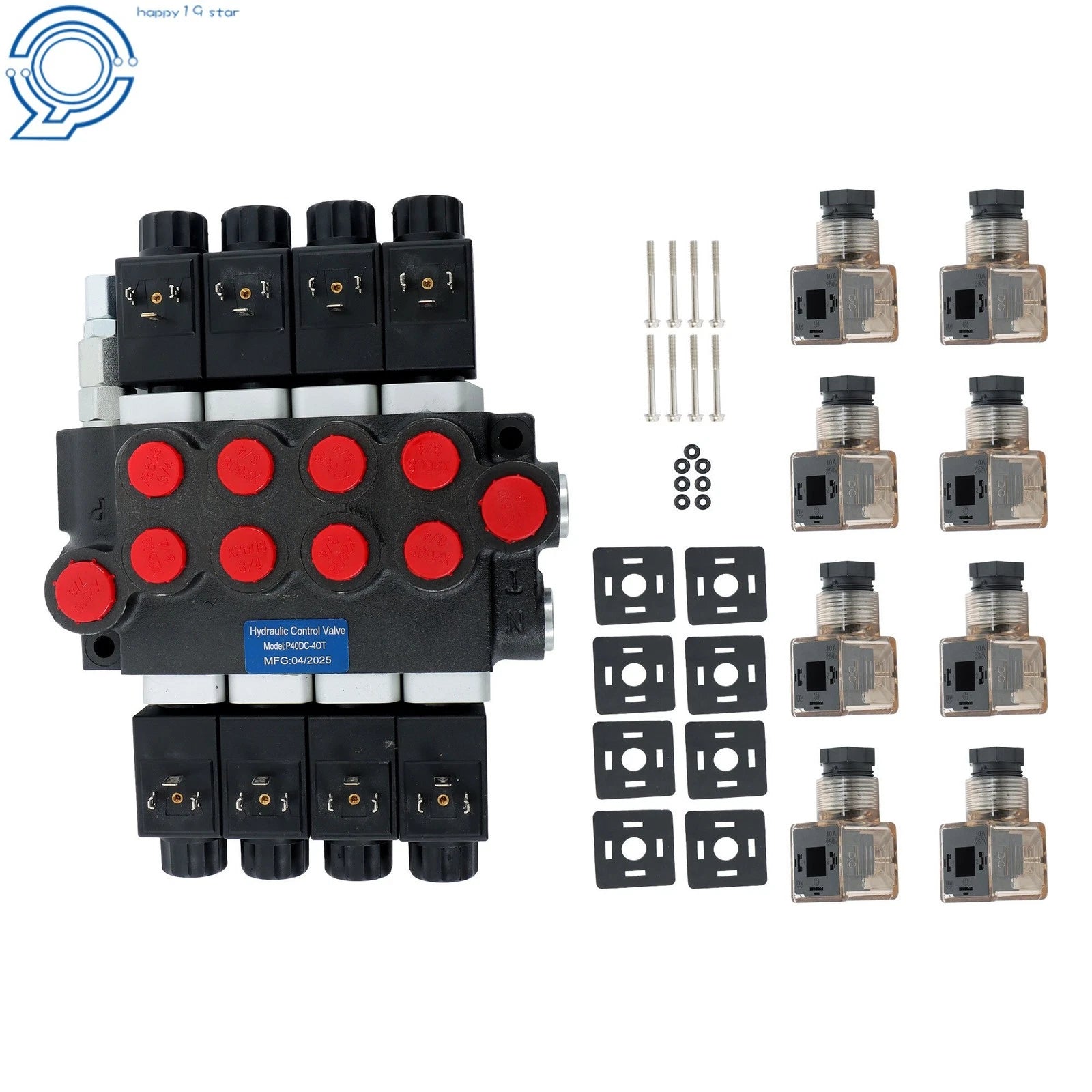 Hydraulic Control Valve 4 Spool for 12V DC Systems (13GPM)