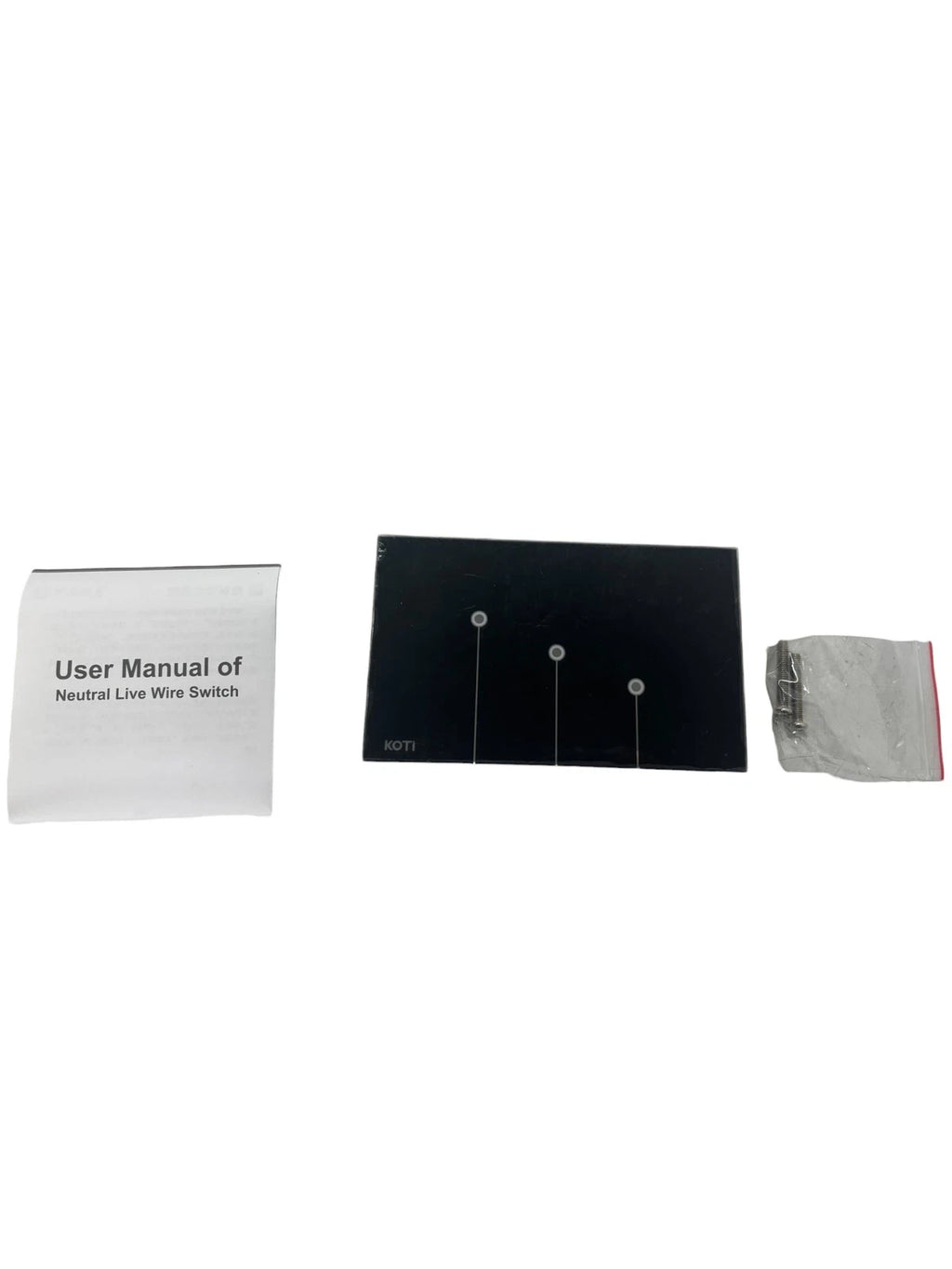 Koti 3 Gang Black Light Switch AC100 240V 50-60Hz