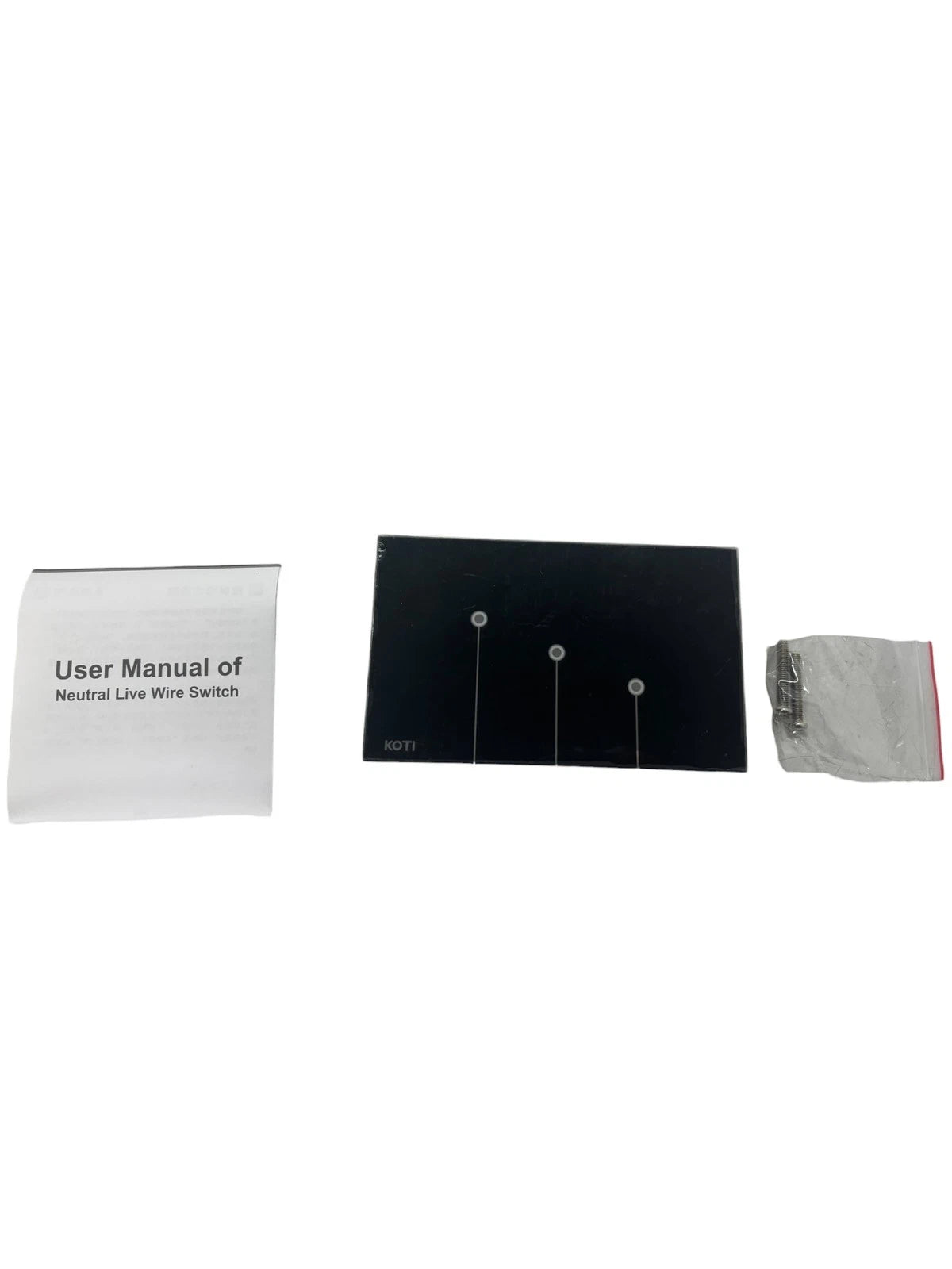 Koti 3 Gang Black Light Switch AC100 240V 50-60Hz