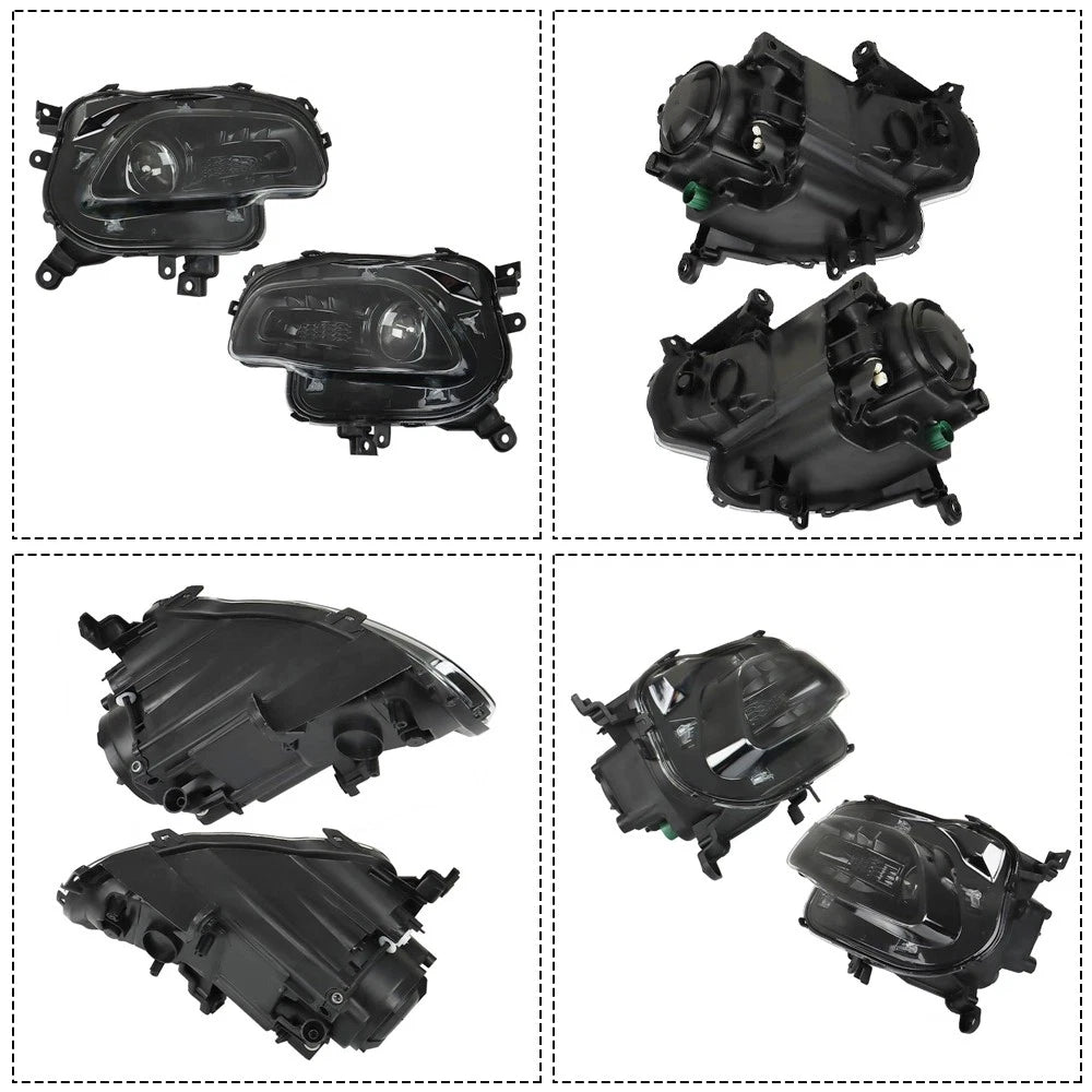 Set of 2 Black Housing Halogen Headlights for Jeep Cherokee (2014–2018)