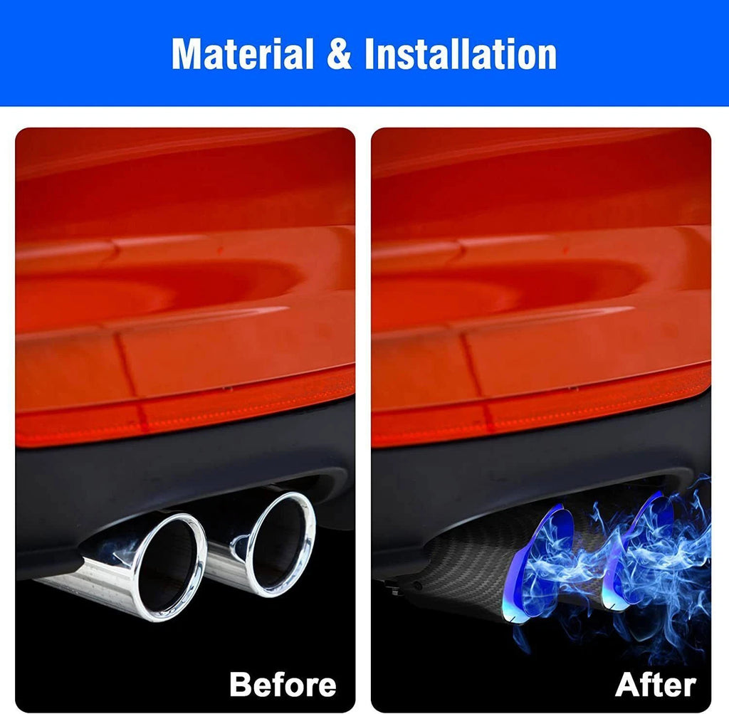 LED Luminous Muffler Tip Tail Pipe for Universal Cars (Carbon Fiber)