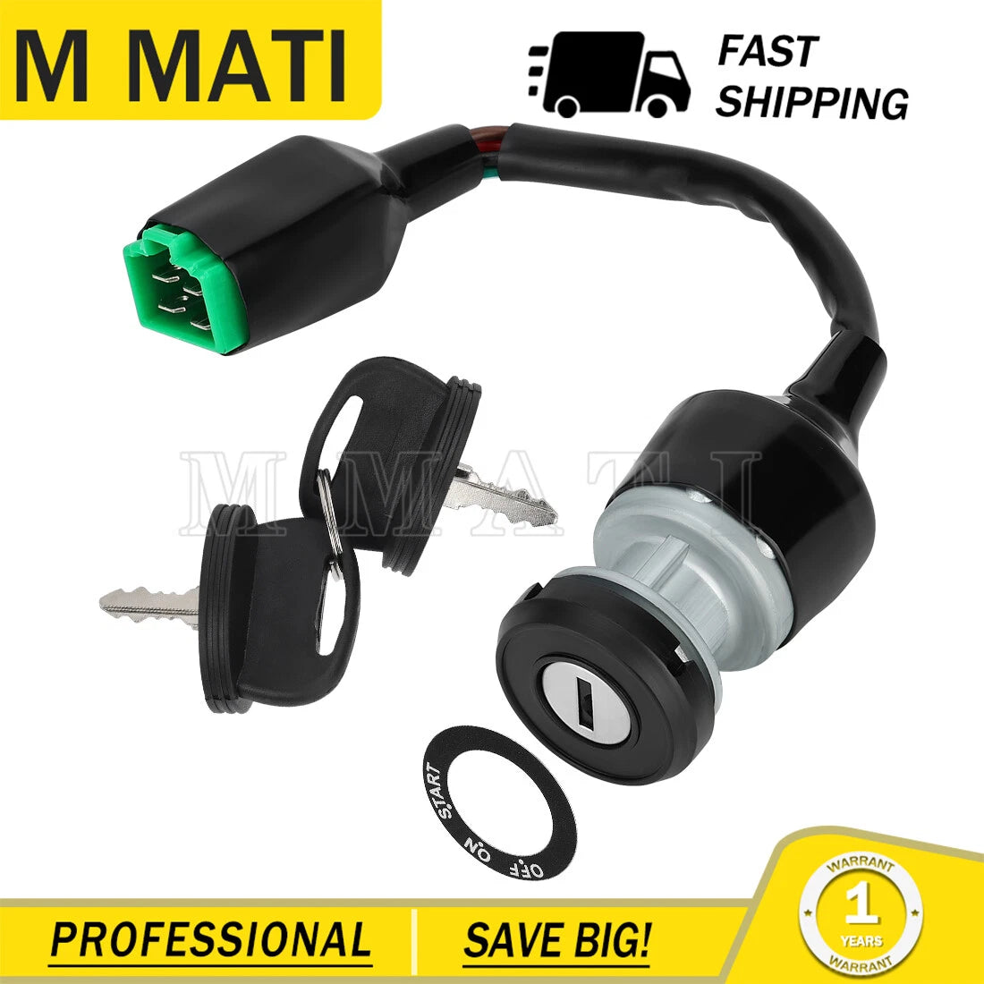 Ignition Key Switch 0455031 for Polaris RZR 170 (2015–2021)