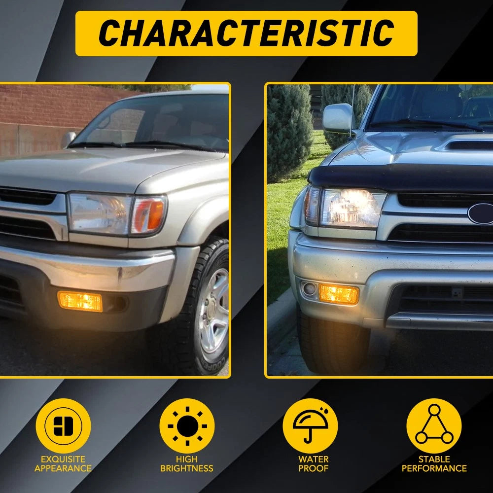 Set of 2 Clear Lens Turn Signal Lights for Toyota 4Runner (1999–2002)