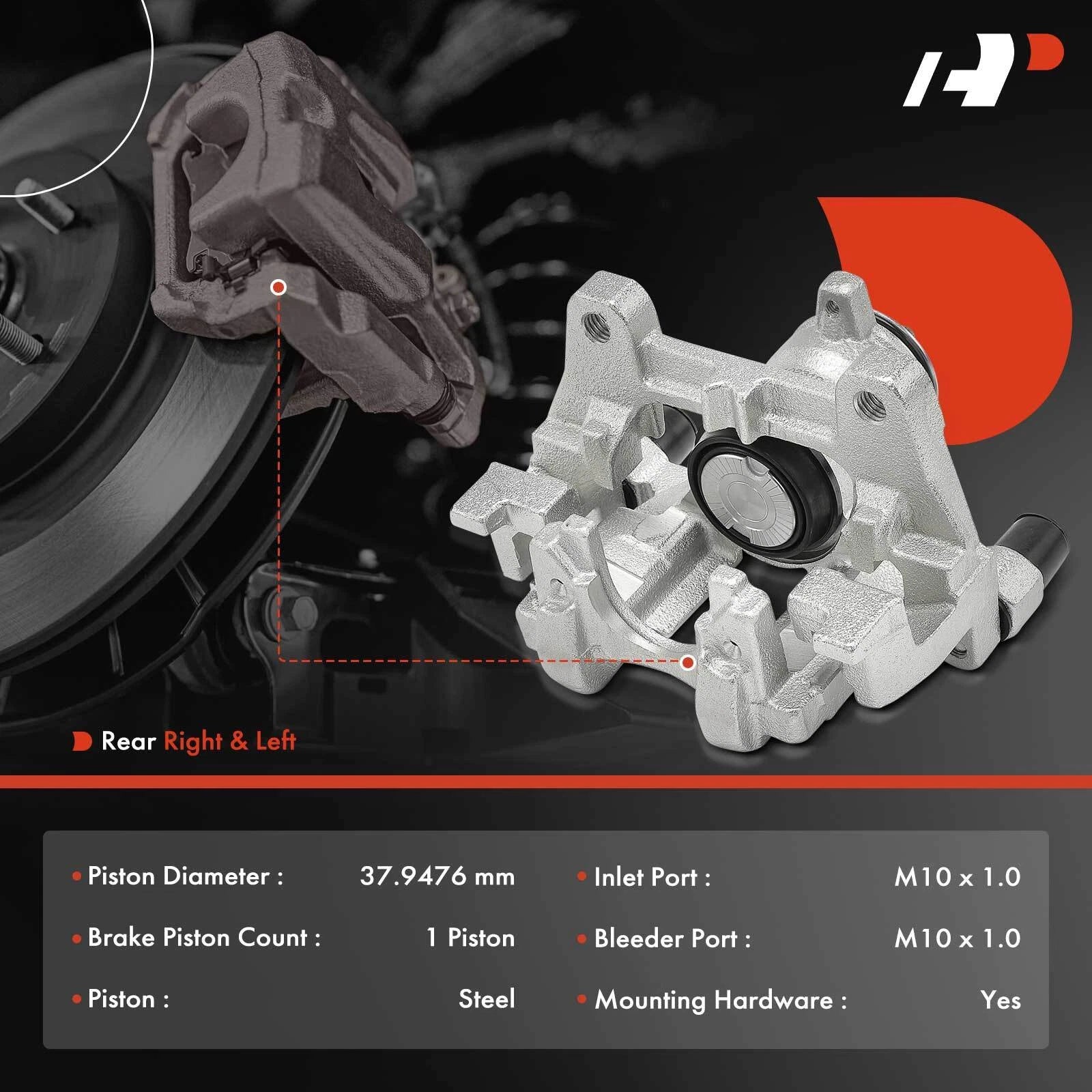 Pair Rear Brake Calipers for Ford Escape Fusion Edge Lincoln