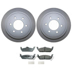 Rear Brake Kit 348mm Rotors Akebono Ceramic Pads for F-150 Mark LT (2004–2008)