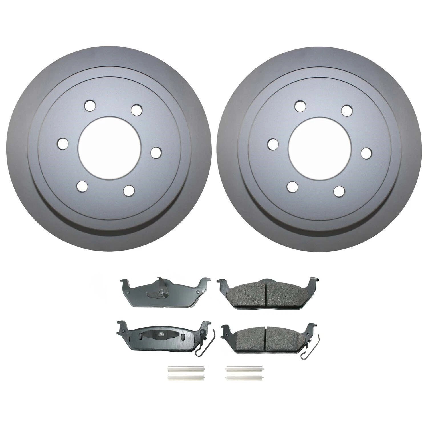 Rear Brake Kit 348mm Rotors Akebono Ceramic Pads for F-150 Mark LT (2004–2008)