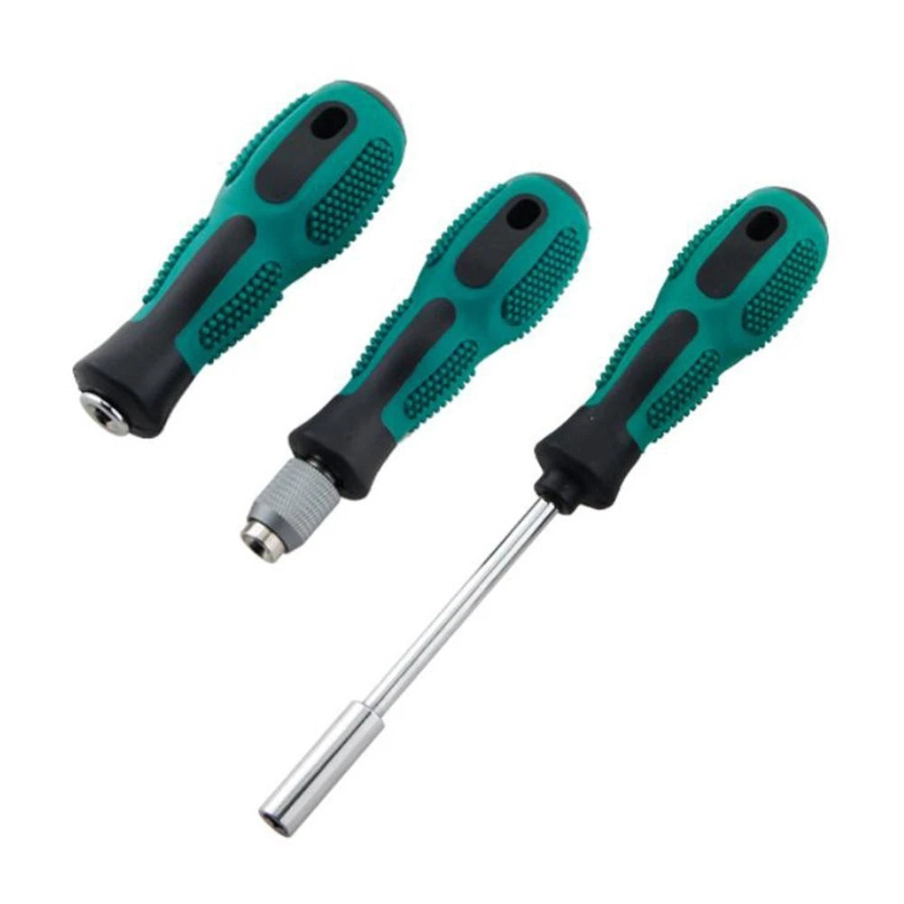 Screwdriver Handle 1/4 Inch Hex Non-slip Rubber Grip Alloy Steel