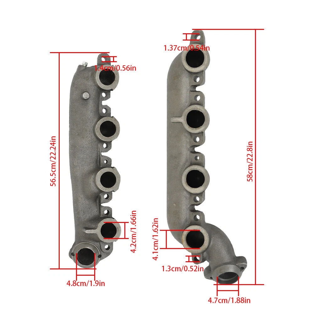2X Exhaust Manifold with Gasket for Ford F-250 F-350 (1999–2003)