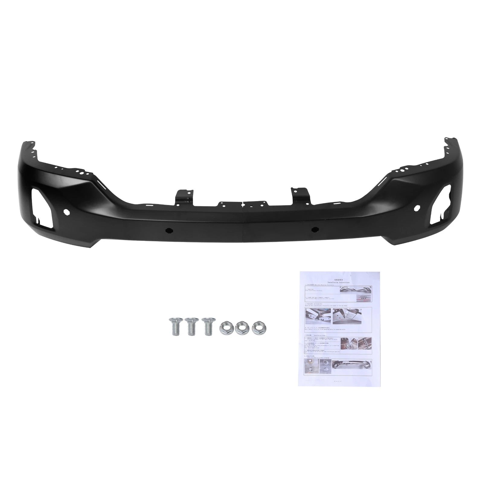 Bumper Face Bar for Chevrolet Silverado 1500 (2016â2018) Steel Black Front