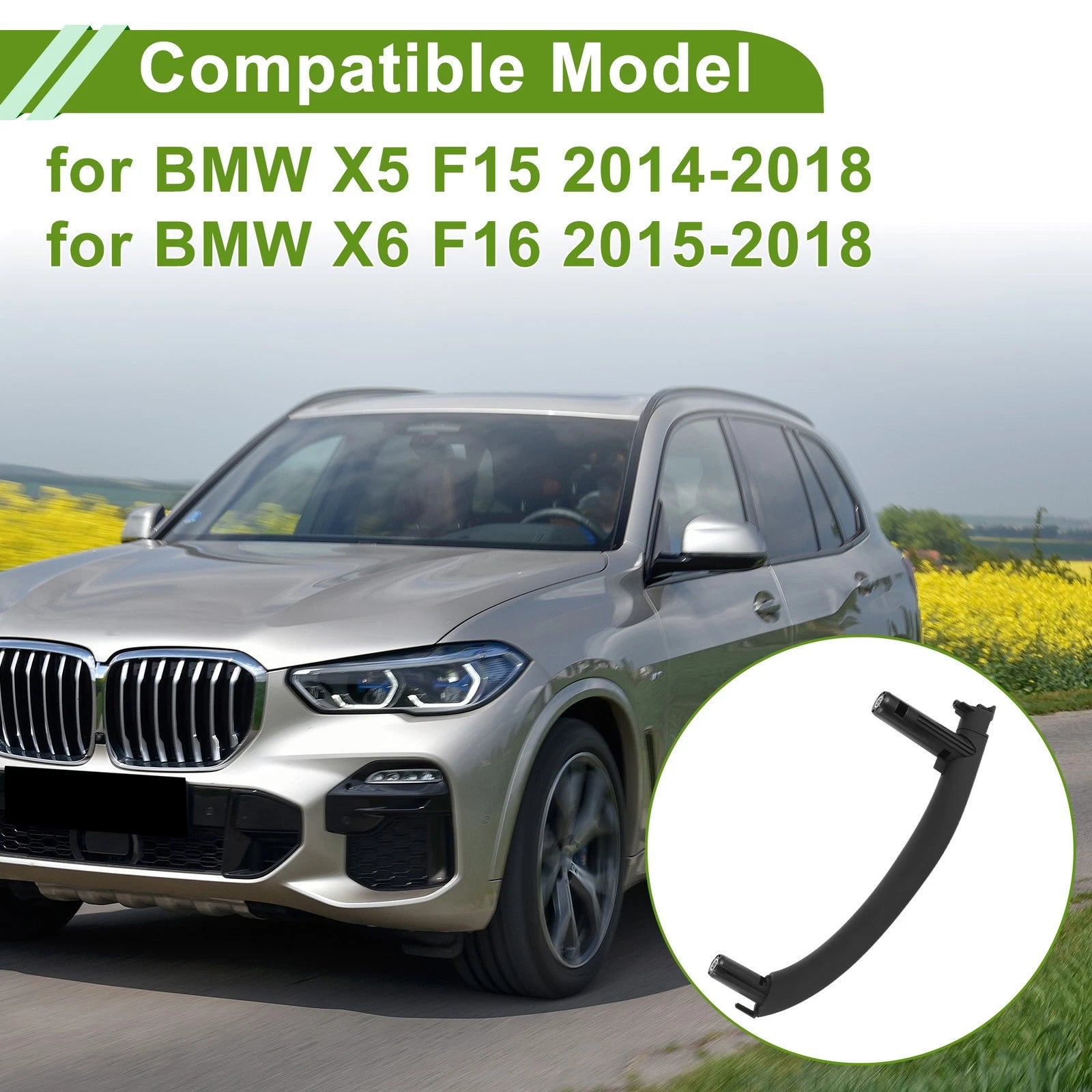 Door Panel Handle Pull Trim Cover for BMW X5 F15 (2014–2018) No. 51417292243 Black
