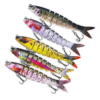 Fishing Lures Set of 4 Realistic Fish Profile with Treble Hooks