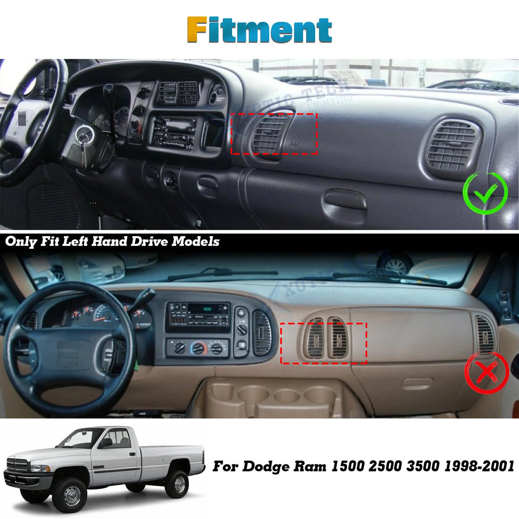 Dashboard Dash Cover Carpet Mat Pad for 1998-2001 Dodge Ram 1500-3500