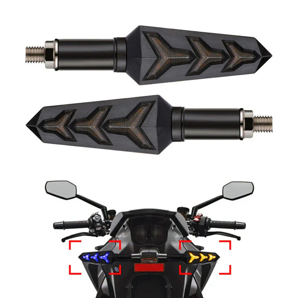 Amber LED Turn Signal Blinker Lights for Motorcycle Tail Brake Lamp