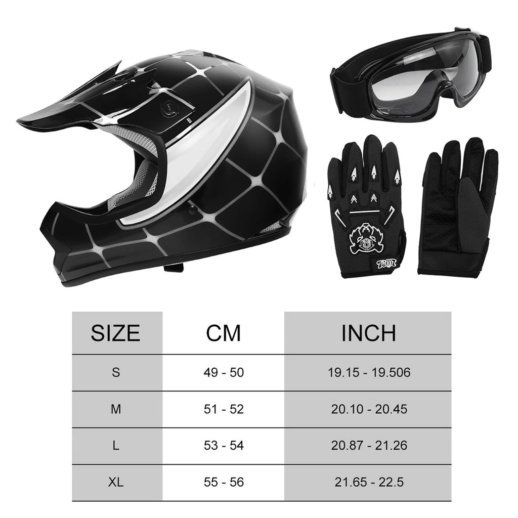 Youth Dirt Bike Helmet for ATV Motorcycle (DOT Approved)