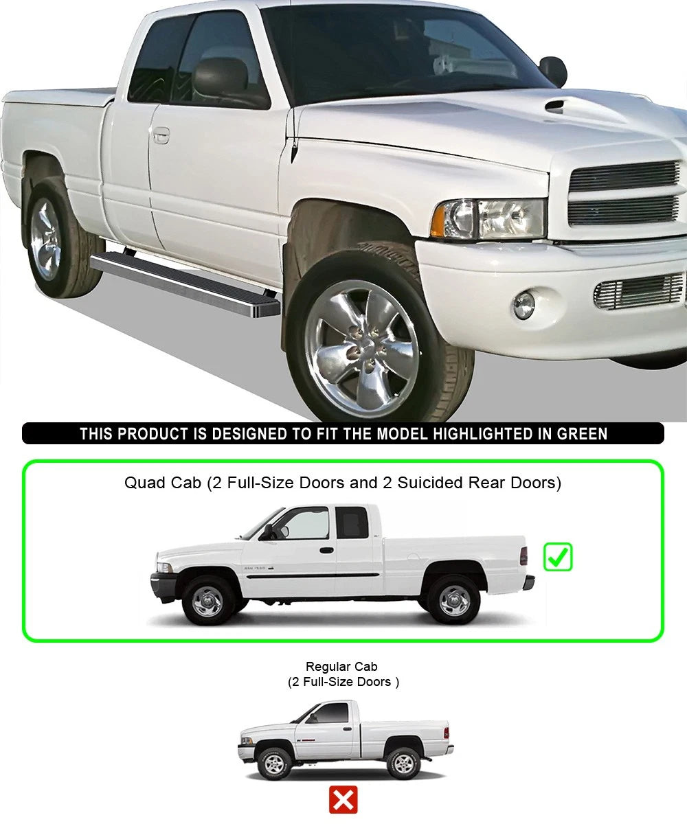 5-Inch Running Boards for Dodge Ram 1500 2500 3500 (1994-2001)