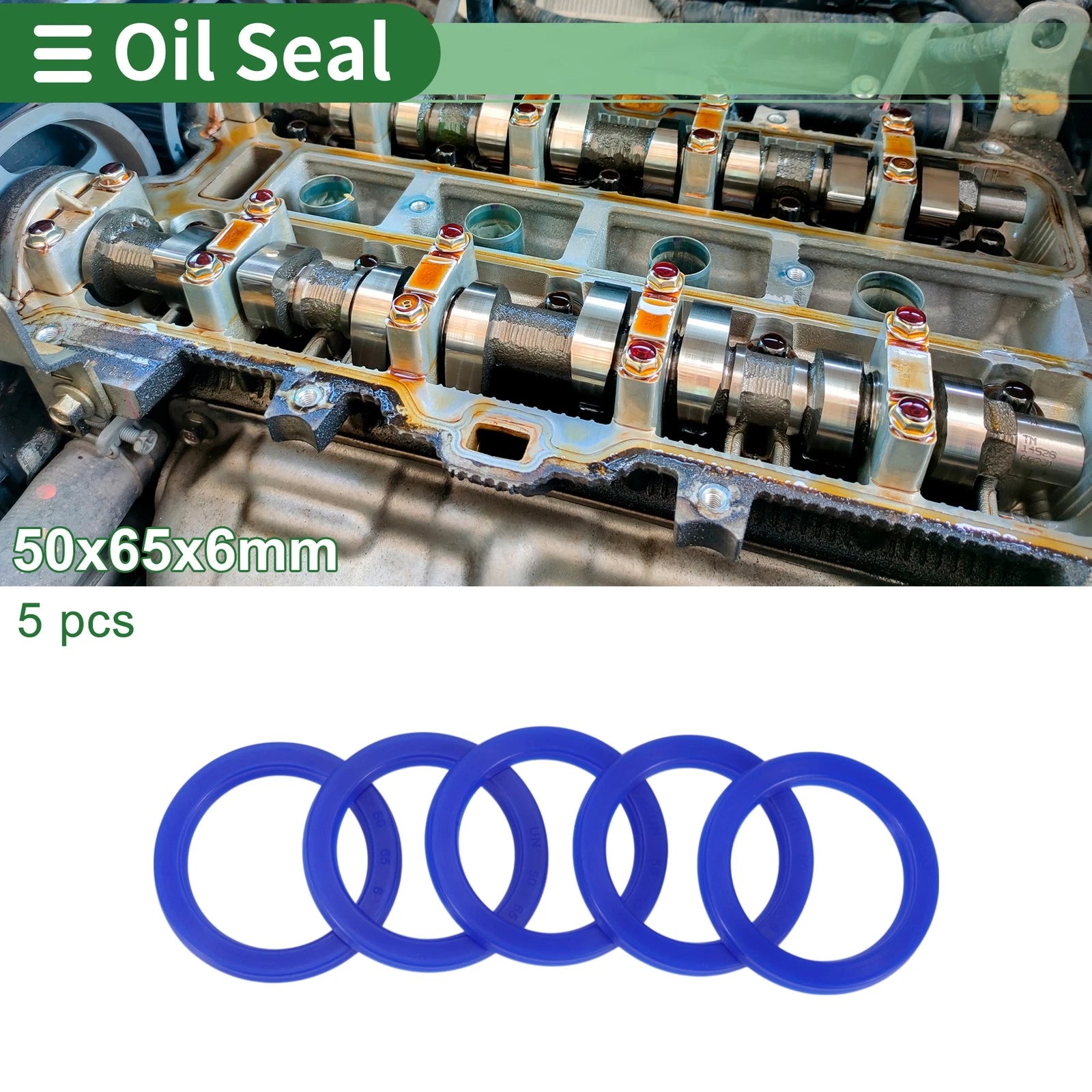 Set of 5 Oil Seal Ring 50x65x6mm for Rotary Shaft (High Pressure)