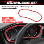 Red Carbon Fiber Style Dashboard Instrument Cover for Dodge Challenger (2015-2023)