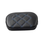 Passenger Sissy Bar Backrest Pad with Blue Stitching for Harley Electra Glide