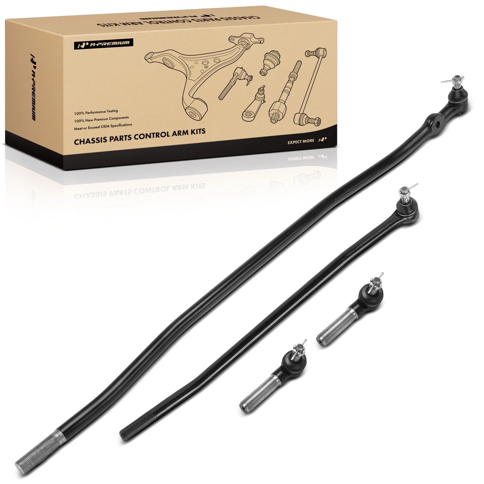 Set of 4 Steering Tie Rod Ends for Ford F-350 (1988–1997)