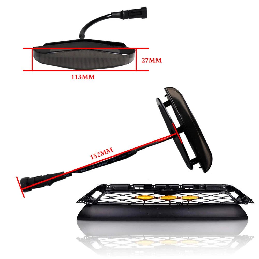 3PC Smoked Amber LED Front Grille Light Kit for Toyota 4Runner (2014–2023)