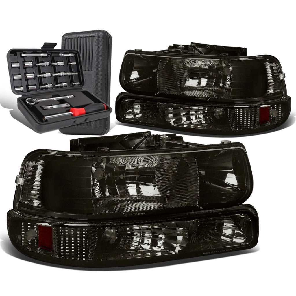 Smoked/Amber Side Headlight Bumper Lamps for Chevy Silverado (1999–2002)