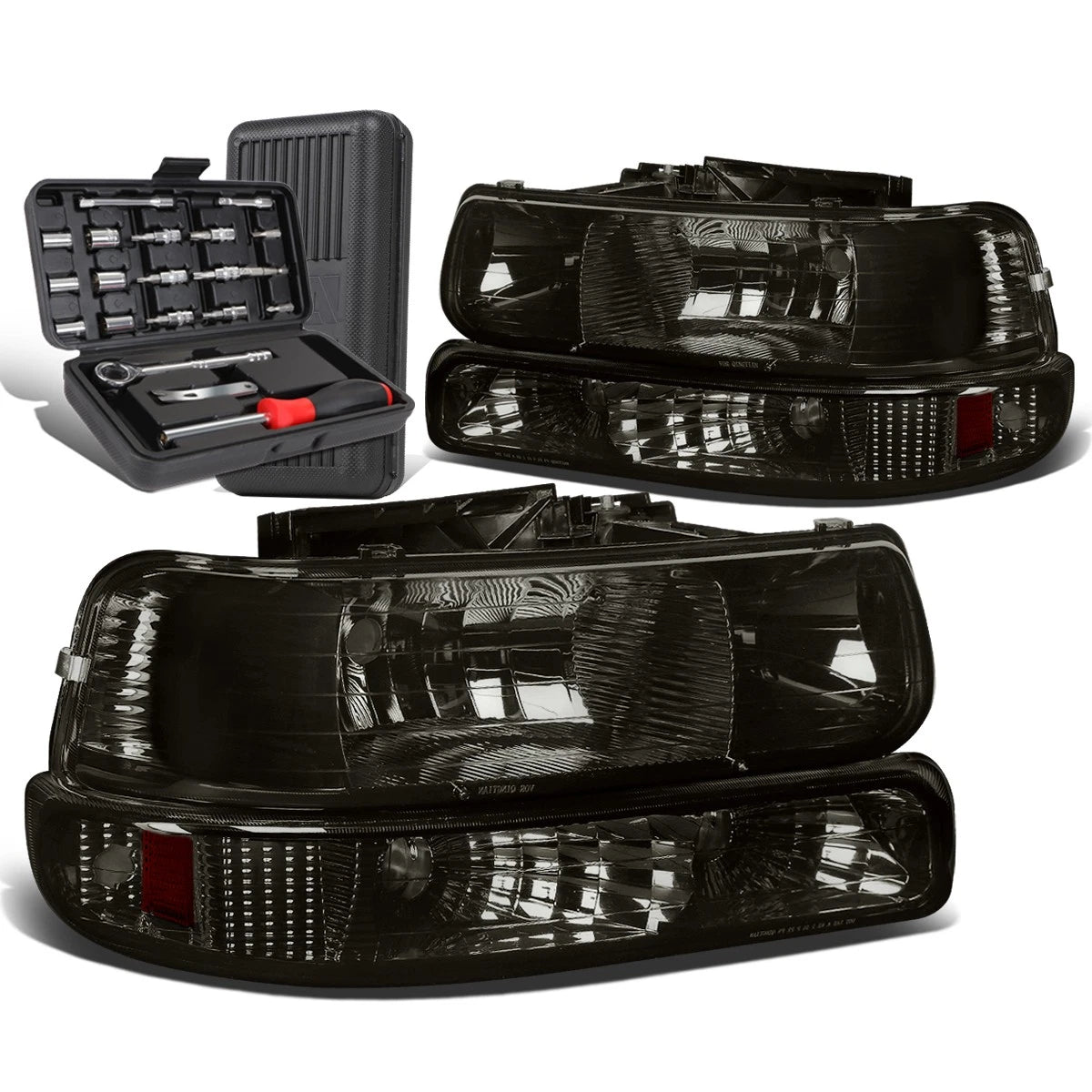 Smoked/Amber Side Headlight Bumper Lamps for Chevy Silverado (1999–2002)