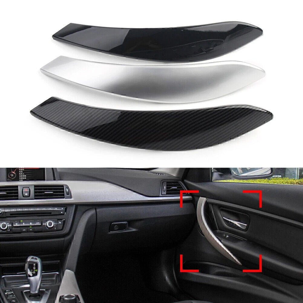 1Pc Carbon Fiber Right Inner Door Handle Panel Cover Trim for BMW 3 4 Series (2012–2020)