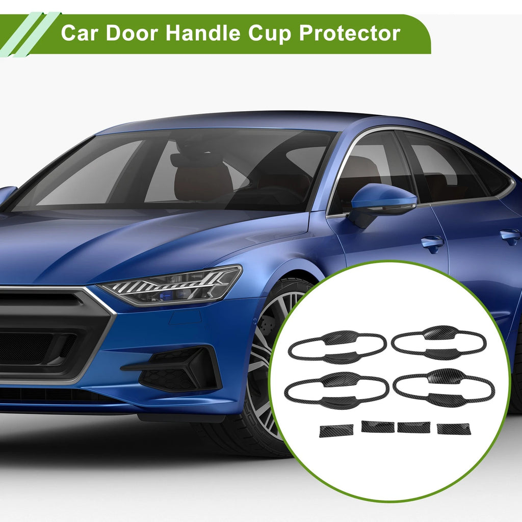 Car Door Handle Cup Protector for Toyota Highlander (2014–2023) - Carbon Fiber Black