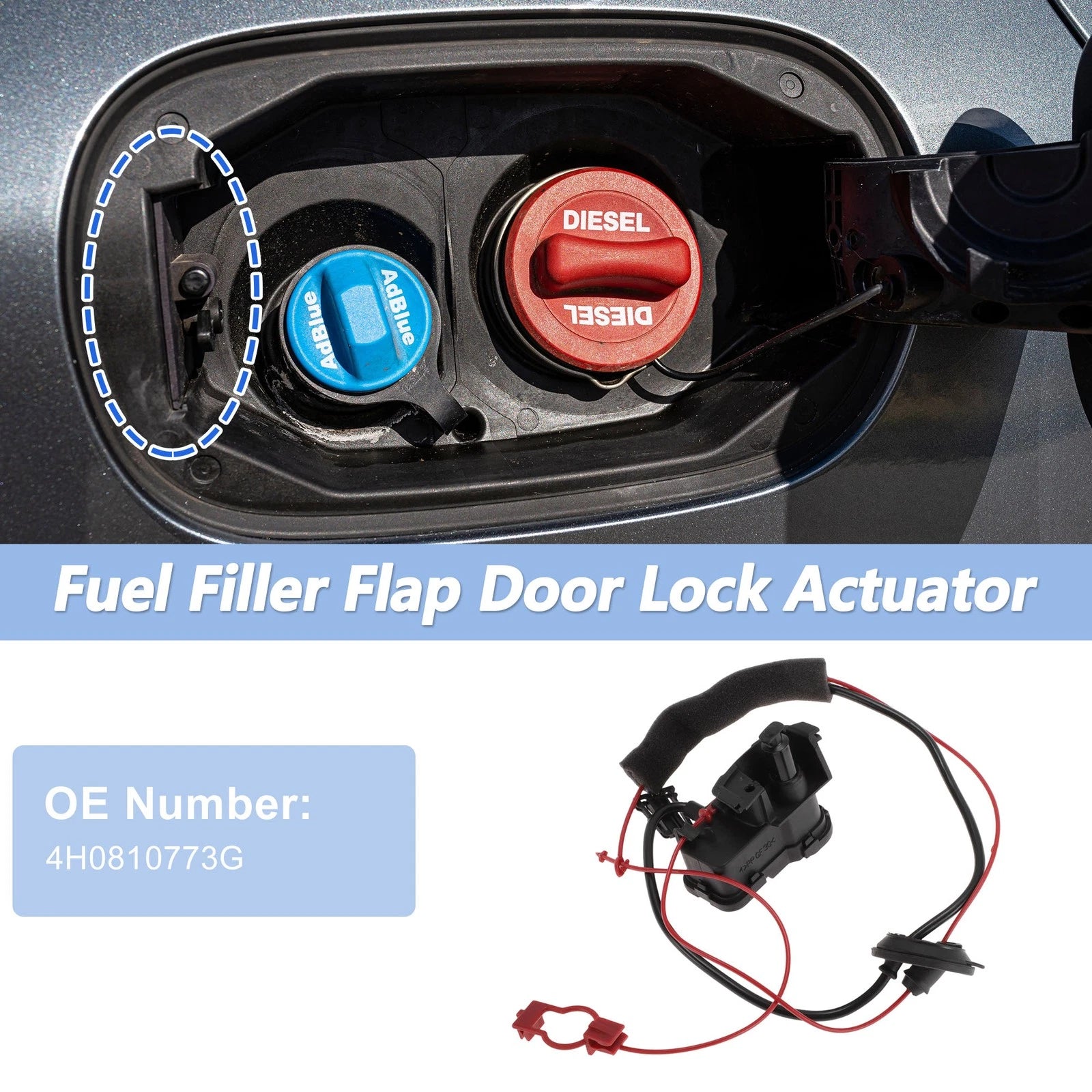 4H0810773G Fuel Filler Flap Door Latch Actuator for Audi A8 Quattro (1997–2003)