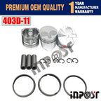Set of 3 Pistons with Rings for Perkins 403D-11 Engine STD