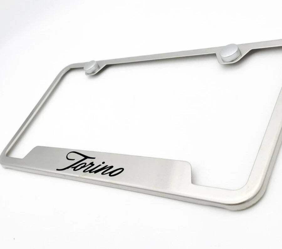 License Plate Frame Replacement Brushed Stainless for Ford Torino (1968–1976)