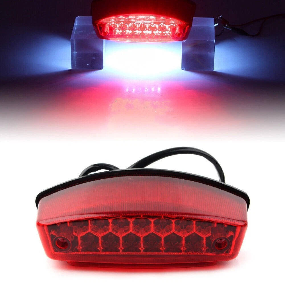 Universal 12V LED Tail Brake Light License Plate Lamp for Harley, Honda